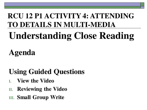 Understanding Close Reading 11/12