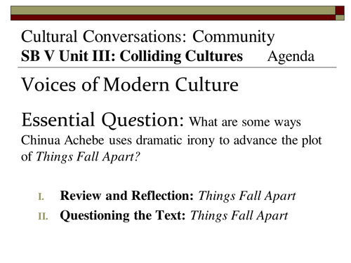 SpringBoard V Unit III (Things Fall Apart) II