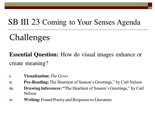 Grade 8 Common Core English Lesson Plans: Challenges - SpringBoard Level III Unit 1 Part II