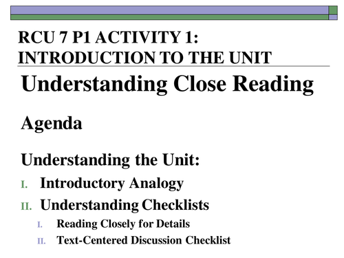 Understanding Close Reading 7