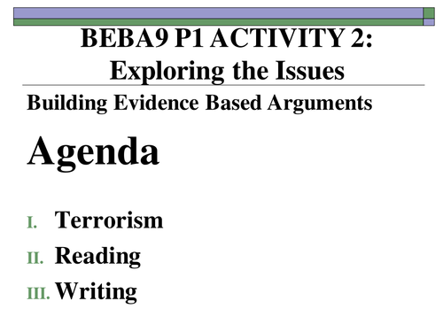 Building Evidence Based Arguments Grade 9