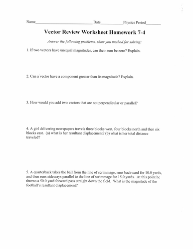 Vectors homework tes picture