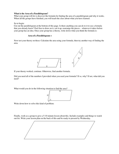 Area of Quadrilaterals | Teaching Resources