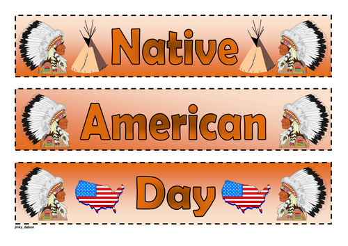 Native American Day Themed Cut-out Borders