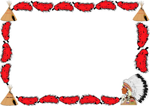 Native American Day Lined paper and Pageborders