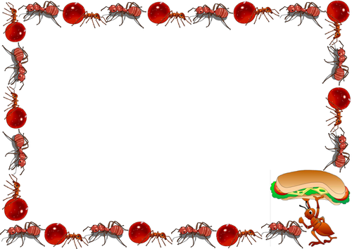 Red Ants Themed Lined paper and Pageborders