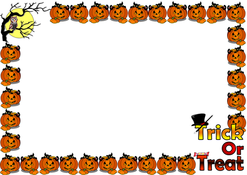 Trick Or Treat Themed Lined paper and Pageborders