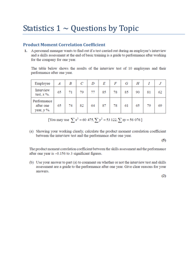 Qs grouped by topic.