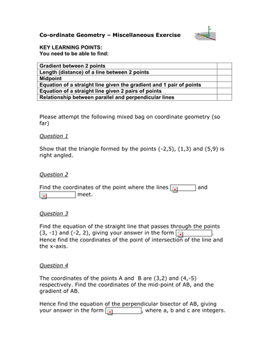 Coordinate Geometry | Teaching Resources