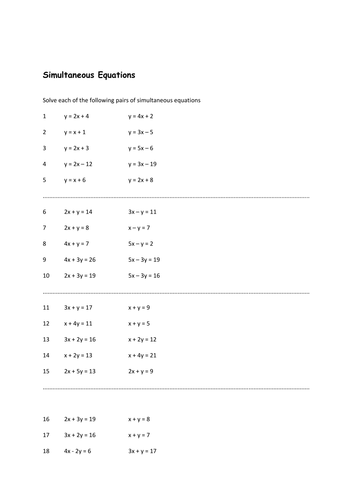 Systems of Equations