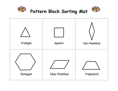 Pattern Block Sorting Mat Teaching Resources