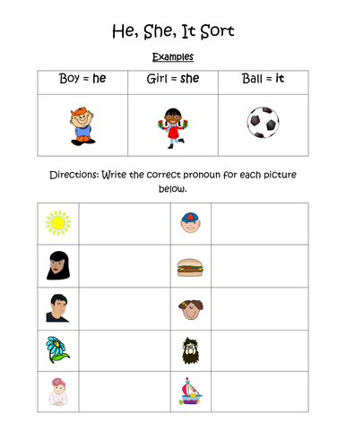 He She It By Olynj Teaching Resources Tes