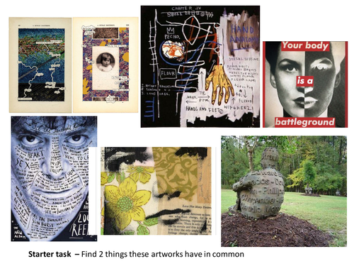 Artists that use text and the written word | Teaching Resources