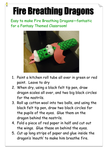 Fire Breathing Dragon Craft | Teaching Resources