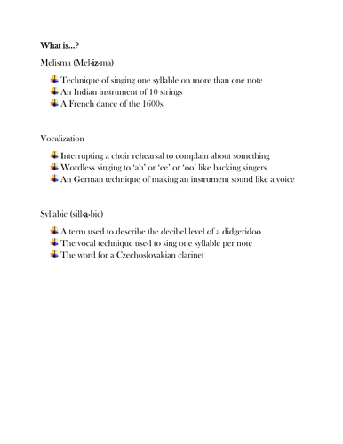 Jeff Buckley Key Term Matching Activity