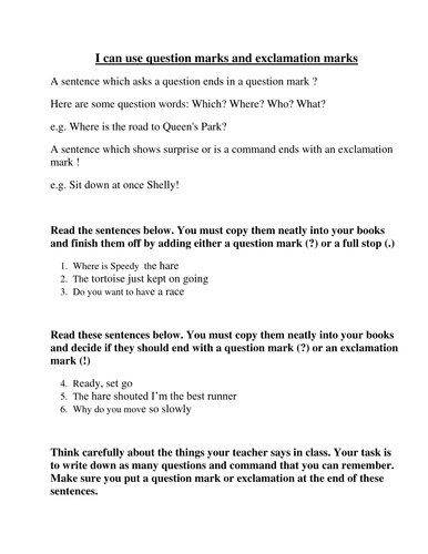 Question and exclamation marks