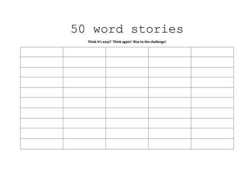 50 word stories | Teaching Resources