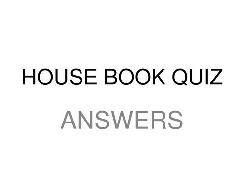 Book Quiz PowerPoint and Answers