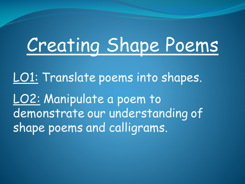 Creating Shape Poems