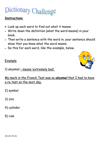 i dictionary challenge