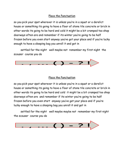 Stone Cold - Lesson Starter - Correct Punctuation