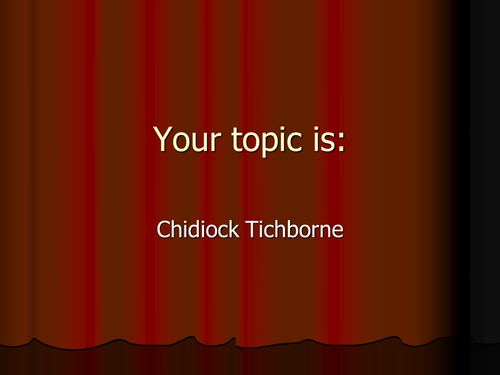 Investigating Pre 1914 Poets - Chidiok Tichborne