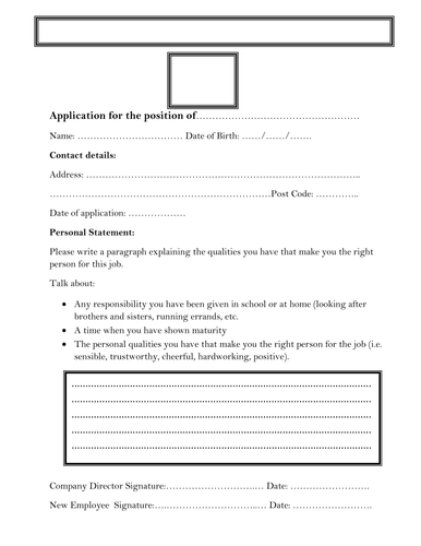 Functional Skills Application Forms - Company Director