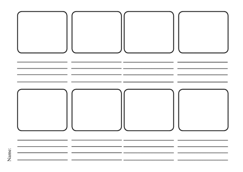 storyboard template 8 boxes        <h3 class=