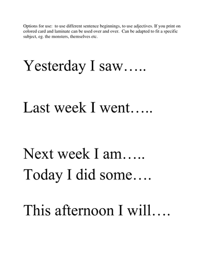 Sentence Power - Starter Activities by johndayus1 - Teaching Resources ...