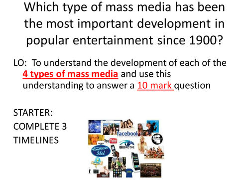 Mass media Development Since 1900 lesson