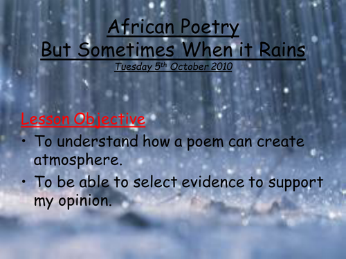 Sometimes When It Rains Poem by Niyi Osundre