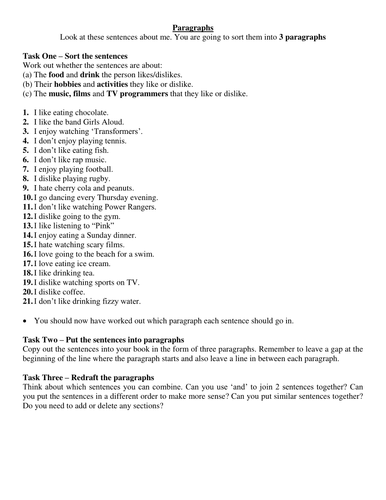 Changing paragraphs when changing topic