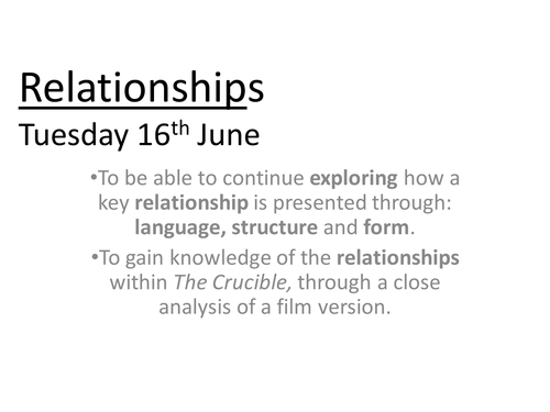 The Crucible - Relationships