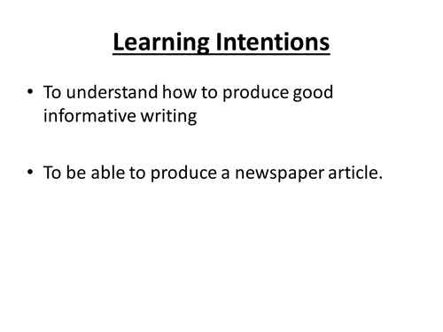Writing to inform lesson