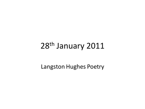 Segregation Of The Blacks By Langston Hughes