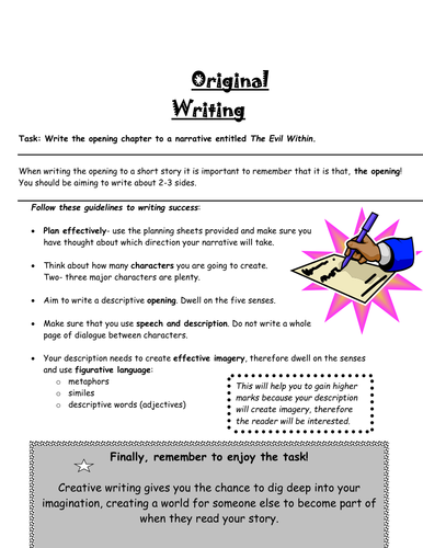 creative writing activities tes