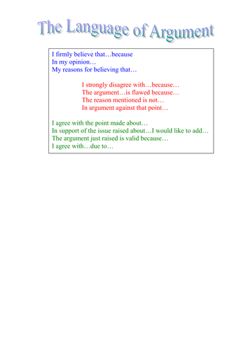 Language prompts for debating