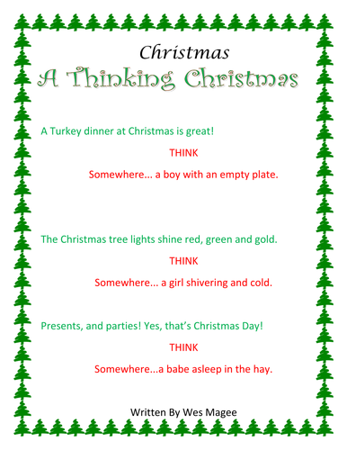 Christmas Poetry Poem and Resources