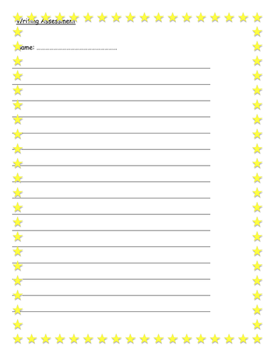 very simple lined paper with star border teaching resources