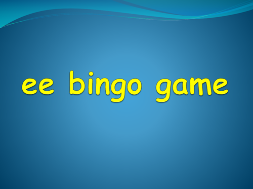 "EE" Bingo Game
