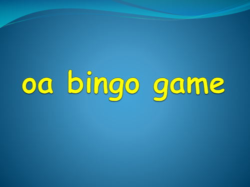 oa wrap up bingo game