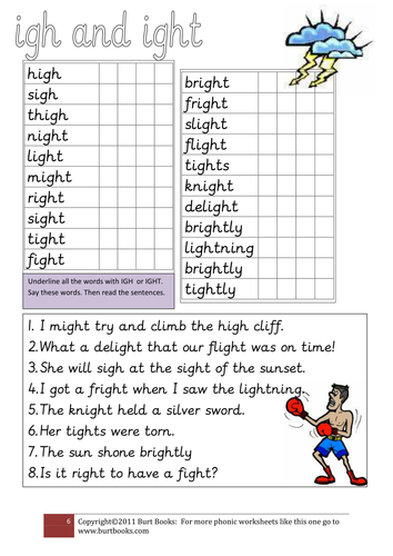 PHONICS IGH and IGHT