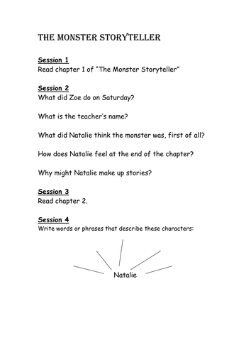 Themonster Storyteller Guided Reading Activities Teaching Resources