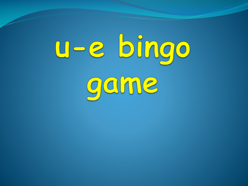 Magic e 'u-e' Bingo Game