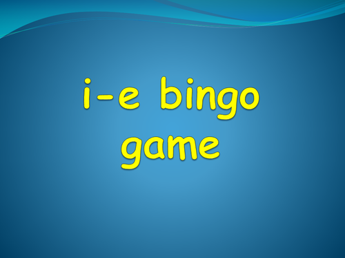 Magic 'e' i-e  Bingo Game