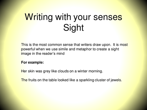 Writing for the senses