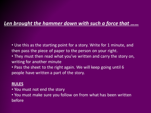 Creative Writing Tasks