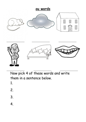 ou words worksheet | Teaching Resources