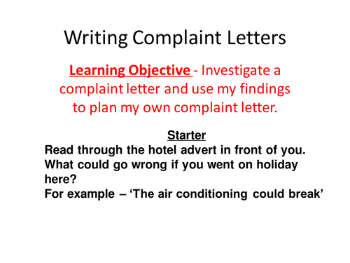 Complaint Letter