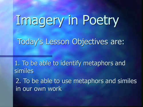 Full Lesson Pp On Metaphor Poetry Teaching Resources 